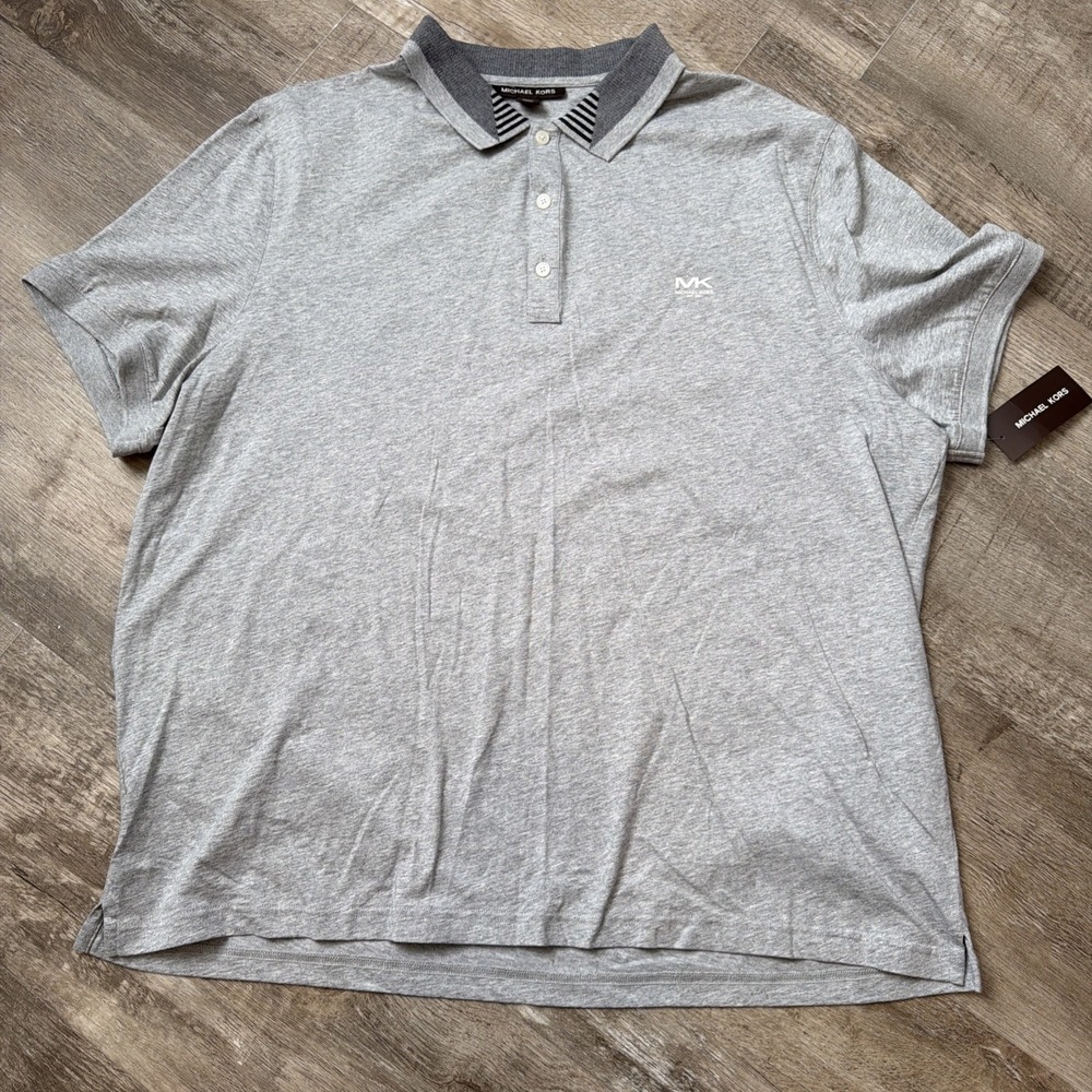 NEW MICHAEL KORS mens polo SIZE XXL heather GRAY NWT soft